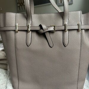 Furla Tan Leather Tote Bag with Structured Design